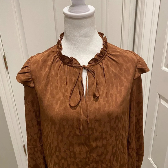 New! Current Air Autumn Puff Sleeve blouse, caramel 16280 NWT - Picture 7 of 16